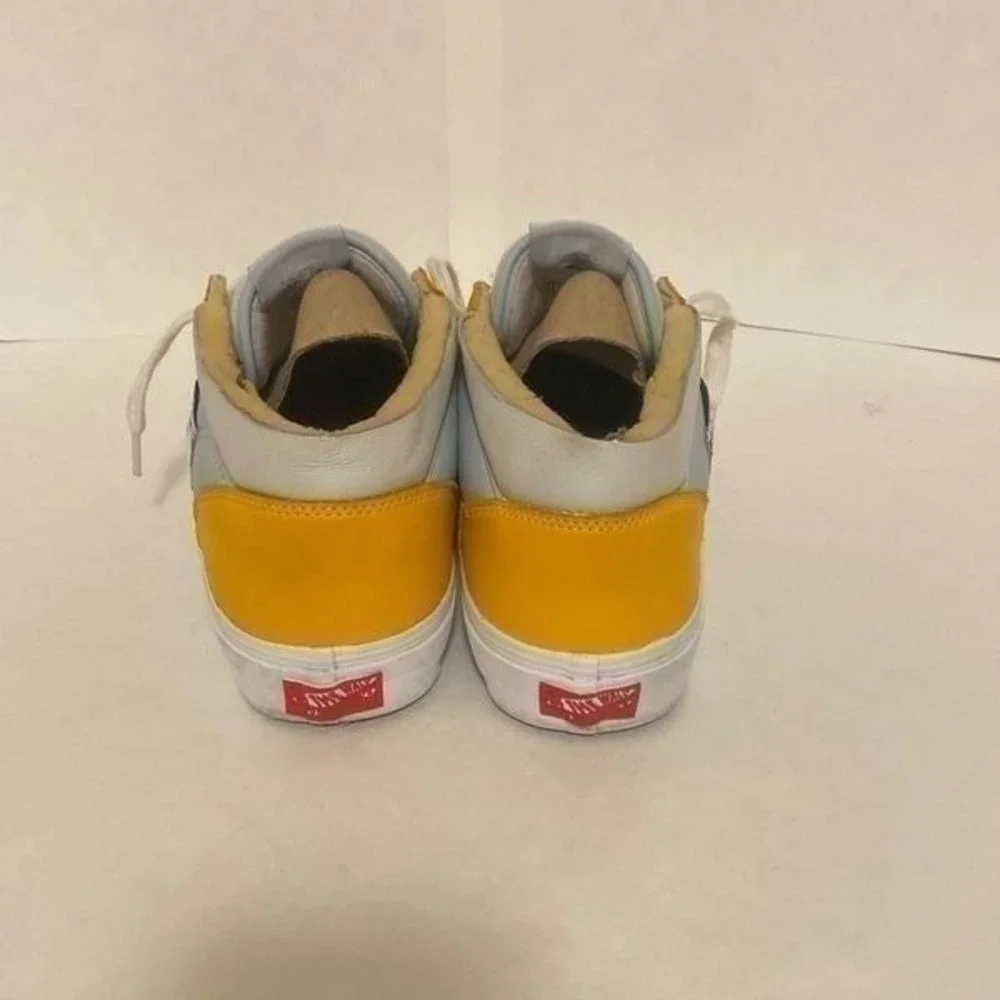 Vans Vault Half Cab EF VLT LX VN0A5HUS4GJ Gold Blue‎ White Leather Size 9.5